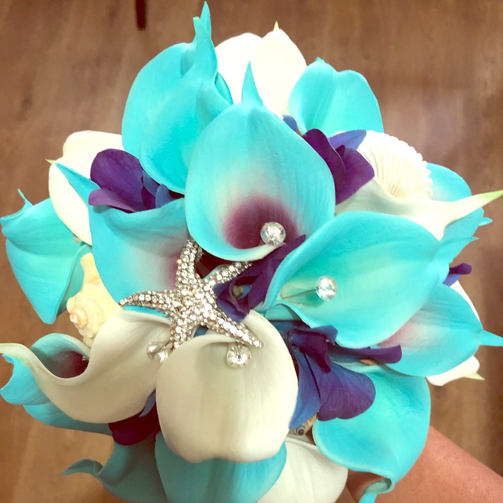 Beautiful beach themed broach bouquet
